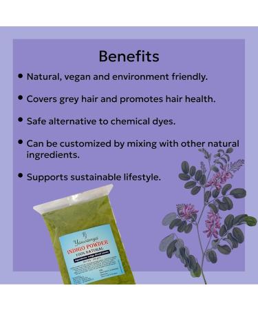 Yauvanya Pure Indigo Powder for Hair - 3 x 100g | Natural Hair Color & Treatment | International Shipping Available - Buy Online on GoSupps.com