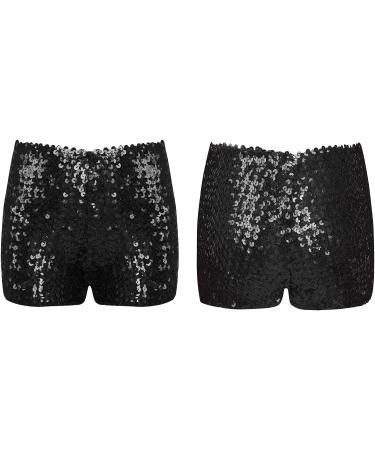 Agoky Girls Shiny Sequins Dance Shorts - Black, 12-16 Years - Buy Online on GoSupps.com