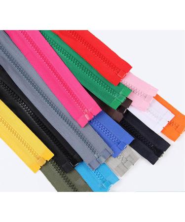 Colorful Resin Zippers Set - 14 Mixed Colors (40cm/16inch) - Ideal for DIY Clothes, Coats, Handbags, and Crafts - Buy Online on GoSupps.com