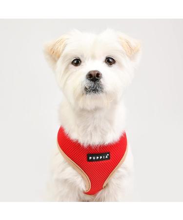 Puppia Soft Harness II - Comfortable Adjustable Soft Dog Harness for Small & Medium Dogs - Red XL - Buy Online on GoSupps.com