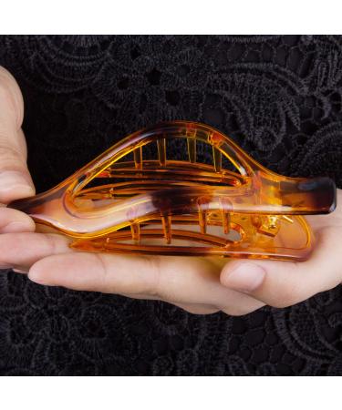 CROWN GUIDE Crystal Plastic Hair Claw Clips for Long Thick Hair - Pack of 2 (Black/Coffee) - Women's Beauty Accessory - Buy Online on GoSupps.com