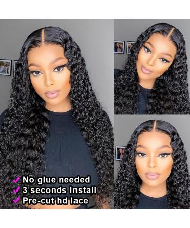 Healthair Glueless Deep Wave Lace Front Wig 22 Pre Plucked and Pre Cut - Bleached Knots Closure for Black Women - Buy Online on GoSupps.com