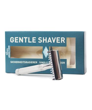 G&F - Gentle Shaver safety razor stainless steel open comb silver 1 piece (1 pack)