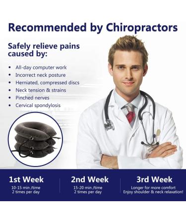 Cervical Neck Traction Device for Instant Pain Relief - Inflatable & Adjustable Neck Support Brace | Best Neck Traction Pillow for Home Use - Gray - Buy Online on GoSupps.com