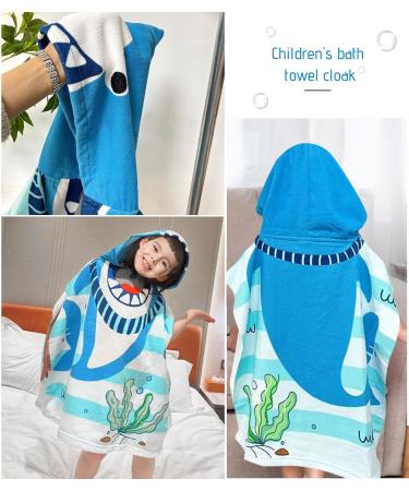 Supgomax Hooded Bathing Poncho for Kids | Cartoon Shark Towel | Absorbent Beach & Shower Hooded Bath Towel for Children - Buy Online on GoSupps.com
