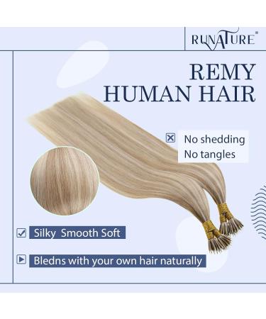 Real Blonde Highlight Brown Nano Human Hair Extensions - 14 Inch Remy Blonde Nano Ring Hair Extensions - 50g - Buy Online on GoSupps.com