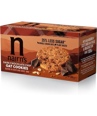 Nairn s Dark Chocolate Chip Oat Cookies | Made with Wholegrain Oats | High Fibre| Vegetarian | No Artificial Colours Flavours or Preservatives | 200g (4-Pack) - Buy Online on GoSupps.com