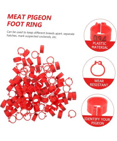 Amosfun 100 Pcs Pigeon Anklet Plastic Ducks Pigeons Ring Bands Pigeon Identification Ring Chick Baby Amulet 1.3X1.3CM Red - Buy Online on GoSupps.com