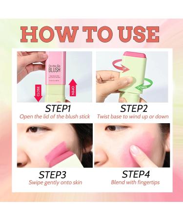 Beautfave 3-in-1 Lipstick Blusher Stick - Cream Blush for Lip, Cheek, Eye - Waterproof & Lightweight Formula - Red - Buy Online on GoSupps.com
