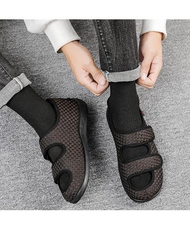 Men's Extra Wide Diabetic Shoes - Easy On & Off Sneakers for Swollen Feet - Non-Slip Memory Foam - Coffee - Buy Online on GoSupps.com