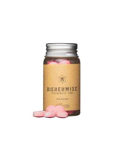 Beeswixe tooth plaster tabs 60 pieces I natural tooth hygiene plastic -free alternative to toothpaste ideal tooth cleaning for at home and for traveling high -quality quality (Strawberry)