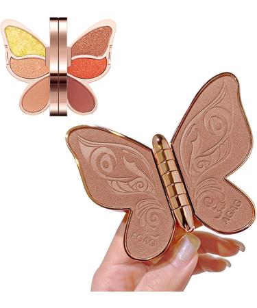 6 Colors Eyeshadow Palette | High Pigmented Matte Glitter Eye Makeup Long Lasting Waterproof | Waterproof Eye Makeup with Butterfly Shape Travel Size Lucky Koi Color - Buy Online on GoSupps.com