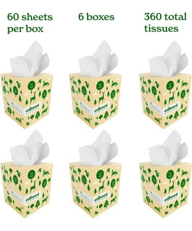 Caboo Tree Free Bamboo Facial Tissue Paper - Eco Friendly Hypoallergenic 360 Total Tissues Cube Boxes (6) - Buy Online on GoSupps.com