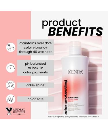 Kenra Color Protecting Conditioner 10.1 oz | Color Safe Enhances Shine pH-Balancing | Maintain 95% Color Vibrancy for 40 Washes | Best for All Hair Types - Buy Online on GoSupps.com