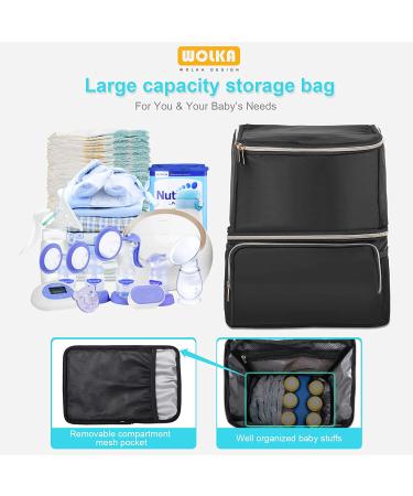 Wolka Breast Pump Bag & Diaper Bag Combo | Insulated Breastmilk Cooler Bag - Black - Buy Online on GoSupps.com