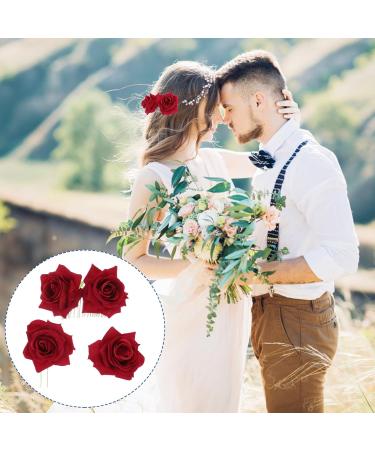 3pcs Rose Hair Accessories Set | U-shaped Hair Stick Side Comb & Tie for Women & Girls | Perfect for Any Occasion - Buy Online on GoSupps.com