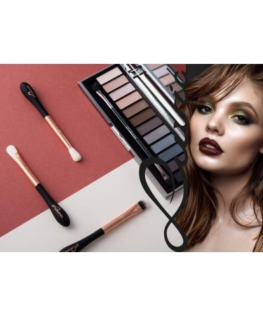 Luvia Eye Make-Up Eyeshadow Brush - Vegan Soft Shader Brush in Black/Rose Gold | International Shipping Available - Buy Online on GoSupps.com