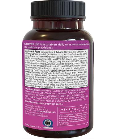 Viva Naturals Organic Hair Skin Nails Vitamins - Biotin 120 Tablets for Women - Buy Online on GoSupps.com