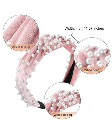 3-Piece Pearl Headband Set | Vintage Twisted Hair Jewelry for Women & Girls | Beige Pink Black - Buy Online on GoSupps.com