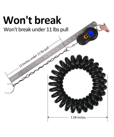 Adrione Black Spiral Hair Ties 12 Pack - No Damage Ponytail Holders for Thick Hair Women, Girls, Men - Buy Online on GoSupps.com