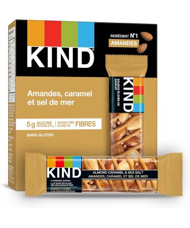 KIND Fruit & Nut Caramel Almond Sea Salt Gluten Free Low Sugar 1.4 Ounce 5 Count - Buy Online on GoSupps.com