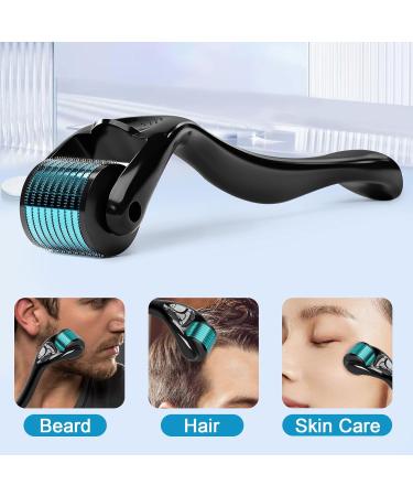 Buy Titanium 540 Beard Derma Roller for Hair Skin & Face - 0.25mm (Black Handle + Blue Roller) - Best for Grooming & Skin Care - Shop Internationally - Buy Online on GoSupps.com