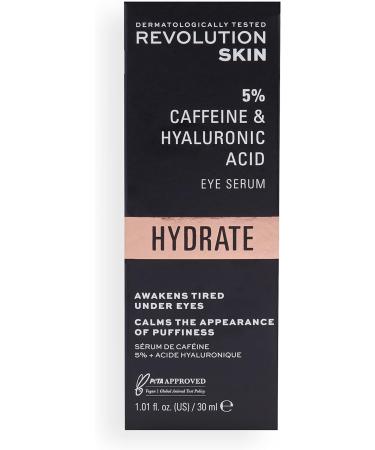 Revolution Skincare London 5% Caffeine and Hyaluronic Acid Under Eye Serum Reduces Dark Circles Puffiness Vegan Cruelty-Free 30ml Translucent Clear 30 ml (Pack of 1) - Buy Online on GoSupps.com