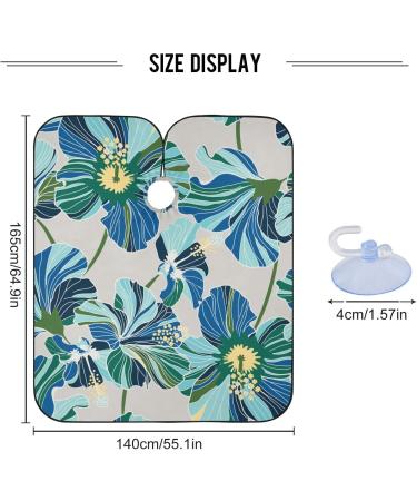 Waterproof Barber Cape - Blue Flower & Cheetah Haircut Bib for Men & Women | Unisex Hair Cutting Cape - Buy Online on GoSupps.com