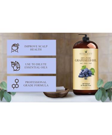 Premium 100% Pure Grapeseed Oil - 828 ml - Therapeutic Grade Carrier Oil for Skin & Hair - Moisturizing & Aromatherapy - Pack of 1 - Buy Online on GoSupps.com