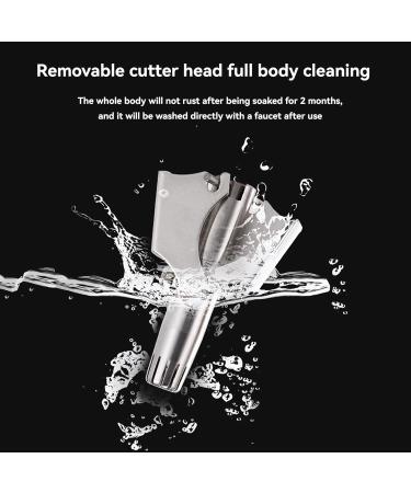 Manual Stainless Steel Nose Hair Trimmer - Waterproof Painless with 12 Dual-Edged Blades & Travel Box | International Shipping - Buy Online on GoSupps.com