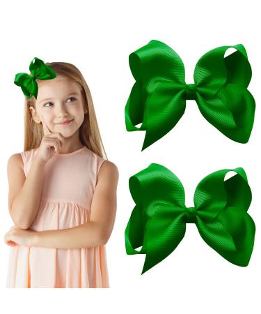 Christmas Green Ribbon Hair Bow Clips 6Inch Grosgrain Ribbon Hair Pins Barrettes Alligator Clips Fashionable Hair Accessories for Girls Women Toddlers Christmas Wedding Birthday A3HDJFJ (green) christmas tree