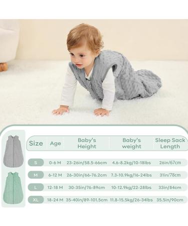 Looxii Baby Sleeping Bag 1.5TOG Cotton Soft Unisex Sleepsack 18-24 Months Grey/Green - Buy Online on GoSupps.com