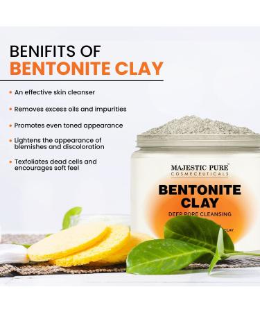 MAJESTIC PURE Bentonite Clay - Indian Healing Clay - Deep Pore Cleansing Mask - 20 oz - Buy Online on GoSupps.com