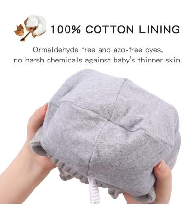 XIAOHAWANG Warm Kids Beanie | Winter Knitted Baby Hat | Boys Girls Infant Toddler Toque with Pompom | 0-6 Months Gray - Buy Online on GoSupps.com