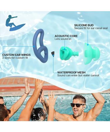 2 Pairs Swimmer Ear Plugs - Hearprotek Custom-fit Water Protection Adult Swimming Earplugs - Green - Buy Online on GoSupps.com