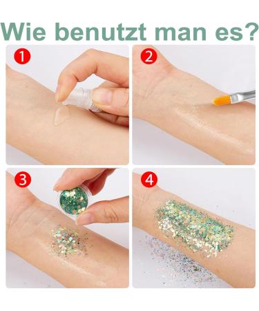  EONFAVE Glitter gel for the body easy to use with a precision applicator long-lasting glitter for face and hair - Buy Online on GoSupps.com