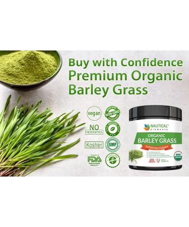 Barley Grass Powder - USDA Certified Organic Barley Grass Powder - Non-GMO, Vegan, and Non-Irradiated - Rich In Antioxidants, Protein, Fiber, Minerals, Chlorophyll, Amino Acids and Protein - 200 Grams Powder 7.1 Ounce (Pack  - Buy Online on GoSupps.com