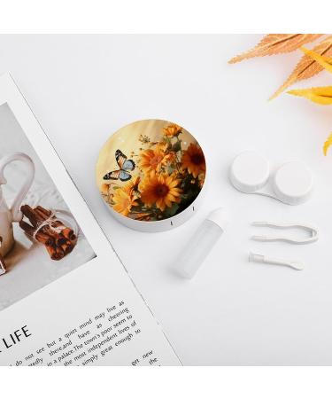 Buy Cute Sunflower & Butterfly Print Contact Lens Case | Travel & Care Box for International Shipping - Buy Online on GoSupps.com