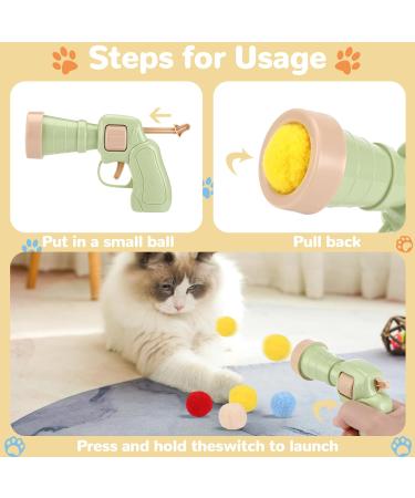 Collazoey 50 Cat Toy Balls - Plush Interactive Launcher & Silent Colorful Balls for Indoor Cats - Buy Online on GoSupps.com