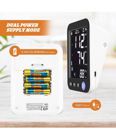 Automatic Blood Pressure Monitor with Extra Large Screen & Adjustable Cuff - 2 Users, 999 Sets Memory - LED Backlit Display - Includes Charging Cord (Black) - Buy Online on GoSupps.com