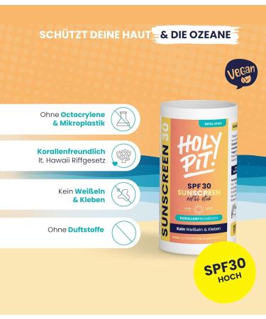 Fragrance-Free Vegan Sunscreen Stick for Face Neck & Shoulders - SPF 30 (40 ml) - Safe & Harmful Ingredient-Free | Start Pack - Buy Online on GoSupps.com