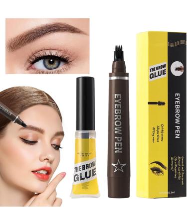  G n rique Eyebrow pencil eyebrow pen - Smudge and sweat resistant eyebrow pen | 4-prong liquid eyebrow pencil with eyebrow gel natural eyebrow pencils - Buy Online on GoSupps.com