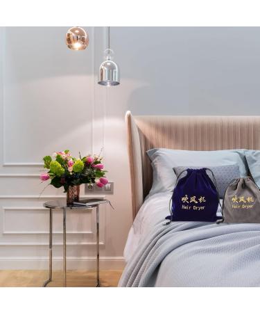 Beaupretty 2pcs Storage Bag Hair Dryer Organizer Bag Hairdryer Holder Drawstring Hotel Supplies Flocking Cloth - Buy Online on GoSupps.com