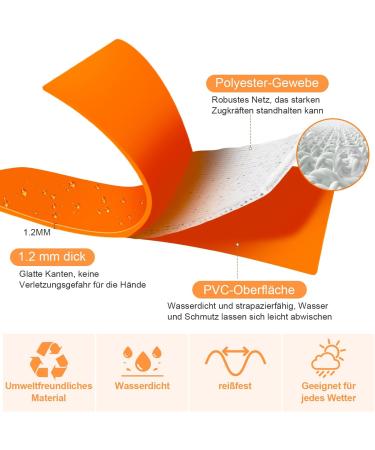 X Xben Waterproof Tow Lines for Dogs - 30m Rubberized Drag Line with Lockable Carabiner - Durable Dog Leash for Medium-Sized Dogs - Robust Training Line with Hand Loop - Neon Orange - Buy Online on GoSupps.com