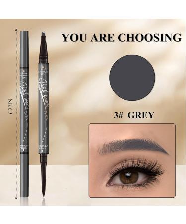 4-Tip Microblading Eyebrow Pen Waterproof Eyebrow Pencil Microblade Eyebrow Pens for Women Long-Lasting Magic Eye Brow Pencil with 4 Fork Tip for Makeup Cosmetics (grey) 3# Grey - Buy Online on GoSupps.com