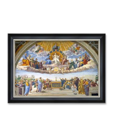 IPIC - Disputation of the Holy Sacrament by Raphael Framed with Solid Wood Giclee Prints on Acid Free Cotton Canvas Total Framed Size: 27.25 W x 19.25 H 19.25 x 27.25 20. Disputation of the Holy Sacrament