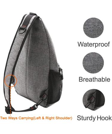 MOSISO Breast Pocket Sling Bag | Multipurpose Crossbody Shoulder Backpack for Men & Women - Gray Travel & Hiking Daypack - Buy Online on GoSupps.com