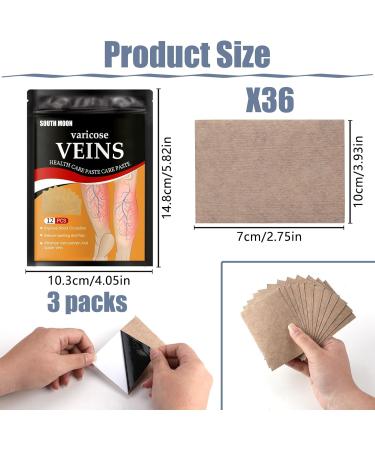 Jawfait 36PCS Varicose Veins Patch - Natural Relief Treatment for Legs Spider Varicose Vein Strengthen Capillary Health and Improve Blood Circulation - Buy Online on GoSupps.com