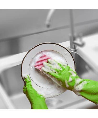 Cleanbear Reusable Household Cleaning Gloves Set of 3 - Green, Red, Orange - Buy Online on GoSupps.com