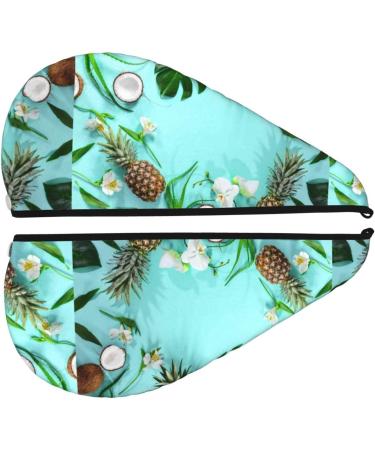 Quick-Dry Hair Towel Wrap - Tropical Pineapple Towel Turban for Efficient Hair Drying - Buy Online on GoSupps.com